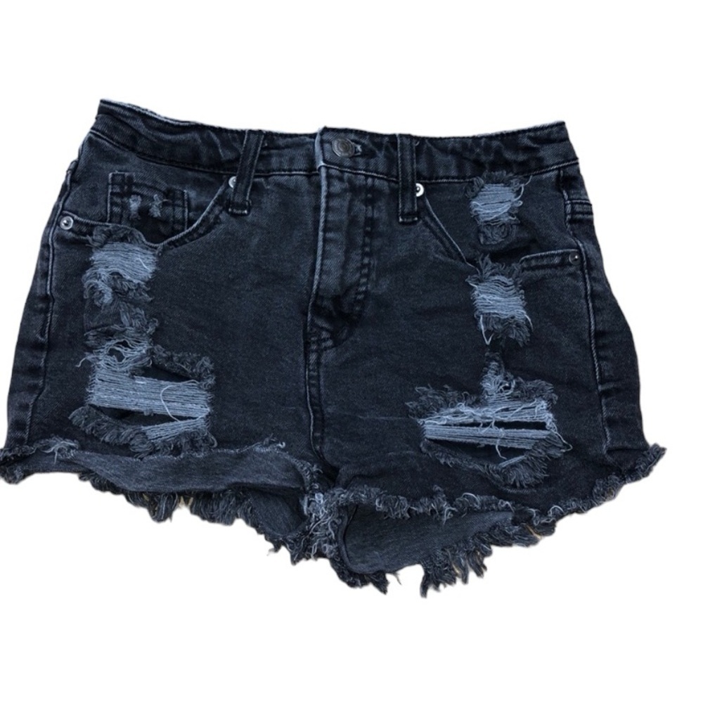 Wild Fable size 2 black distressed festival shorts